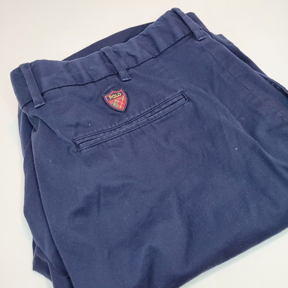 Polo Golf Ralph Lauren Chino Shorts Mens 38 Navy Blue Excellent Stretch Classic